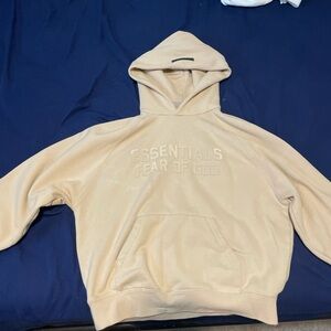 Cream essential fear of god hoodie